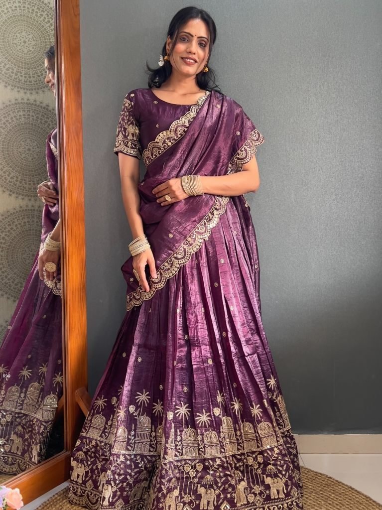 new designer purple festive we 1735813968 Designer Purple Festive Wear Lehenga choli