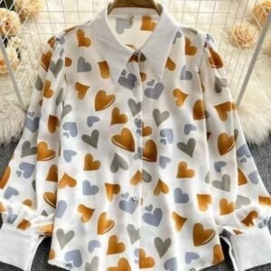 New Digital Print Rayon Orange Color Ladies Top