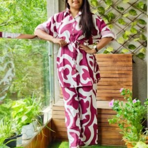 New Digital Print Rayon Rani Color Top and Plazzo