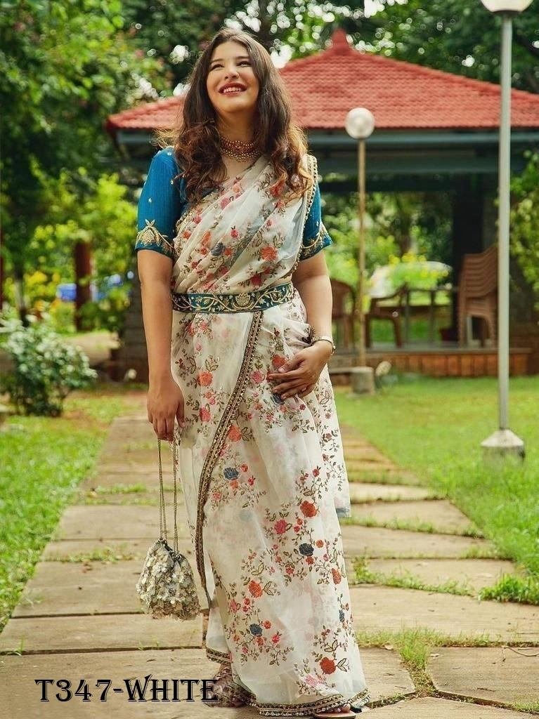 new fancy white organza silk s 1724409358 New Fancy White Khadi Organza Silk Saree