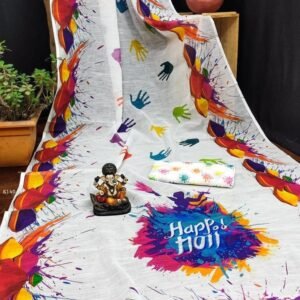 New Festive Wear Digital Print Sarees With Blouse