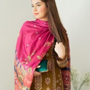 New Fox Georgette Brown Embroidery Sharara Suit