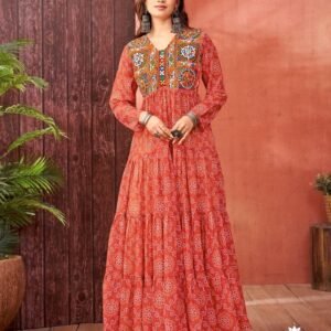 New Georgette Anarkali Fenta Suit with Embroidery Work