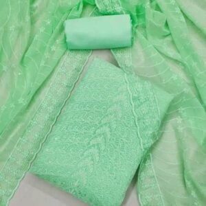 New Arrival Georgette Light Green Unstitch Dress Material