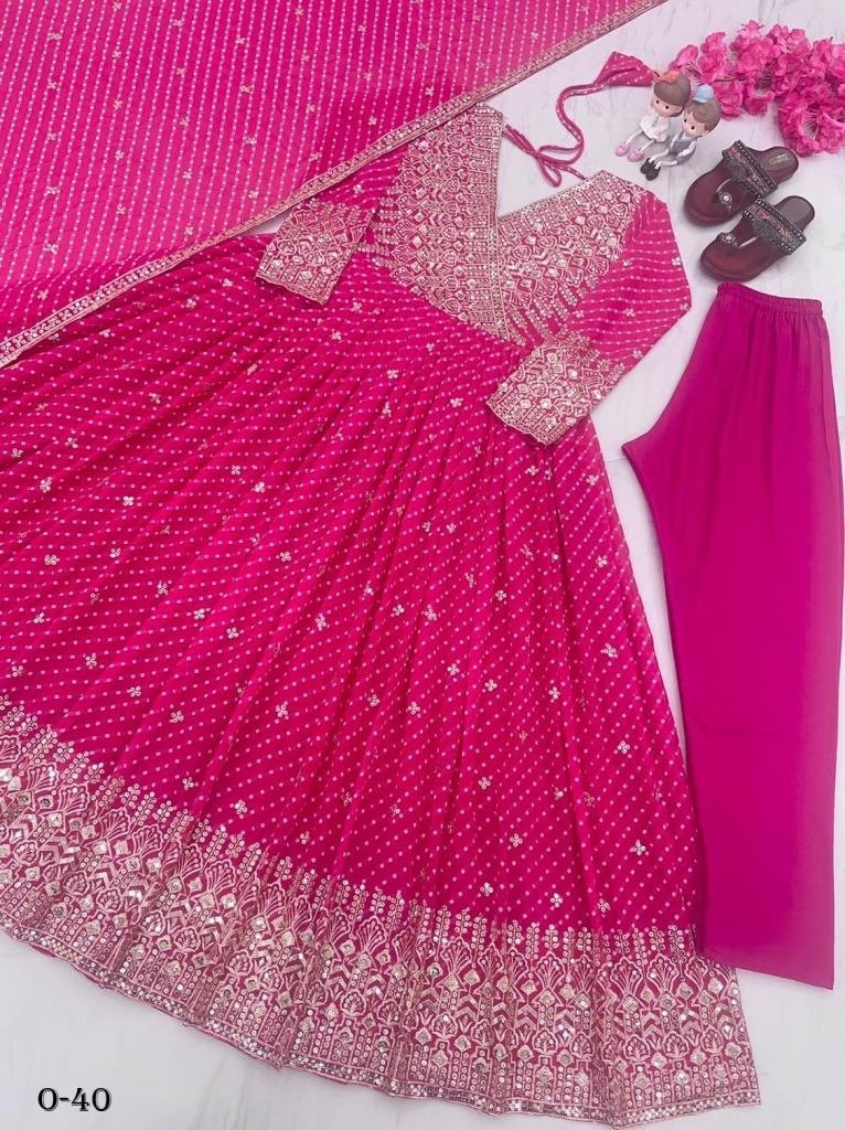 new georgette with digital pri 1722949987 New Georgette With Digital Print Pink Anarkali Suit