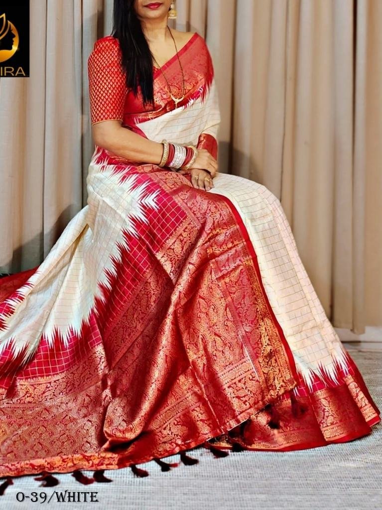 new launch white comfort saree 1722946378 New Launch White Soft Silk Zari Weaving Saree