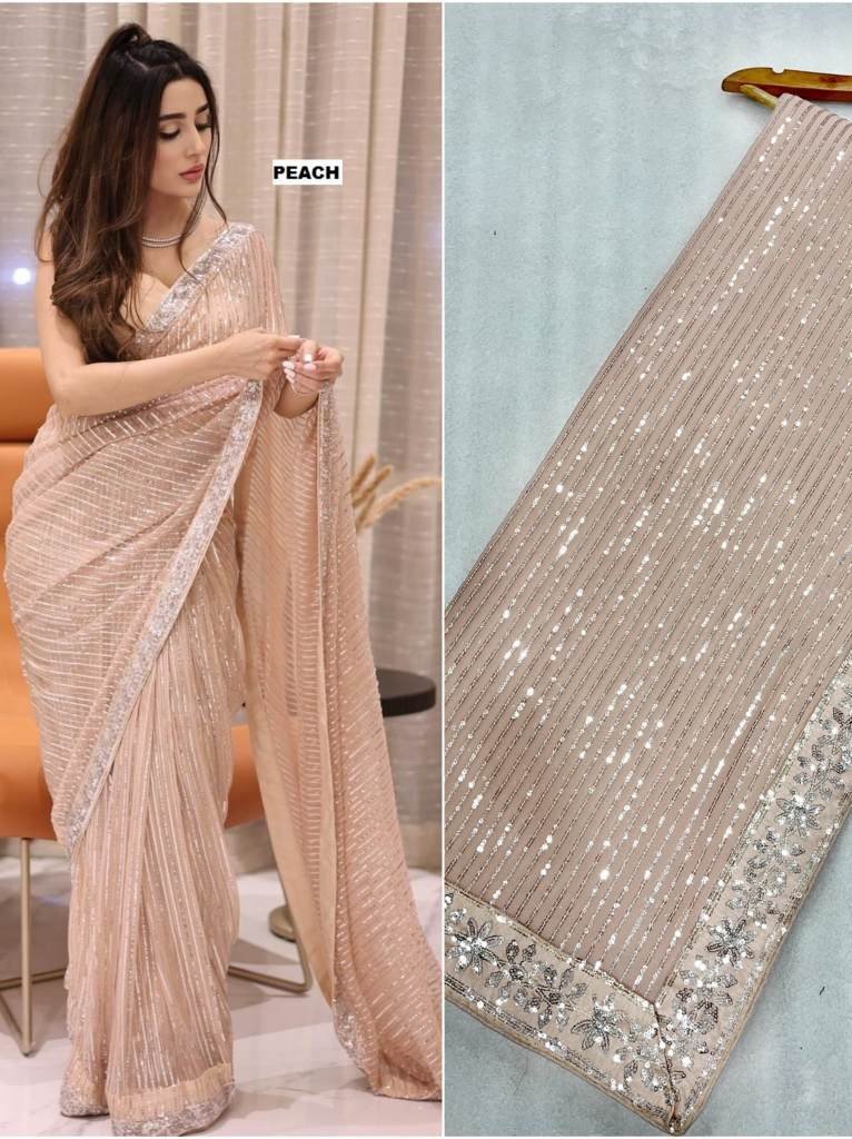 new launched df 60 gram george 1712745285 New Launched DF 60 Gram Georgette Sequence Saree