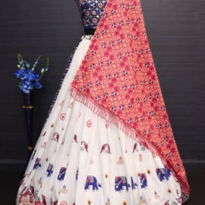 New Launching White Silk Lehenga Choli With Dupattta