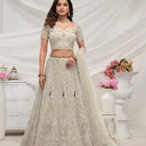 New Launching White Soft Net Lehenga Choli