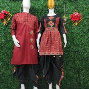 New Navratri Combo Maroon Men Kurta and Kediya With Dhoti