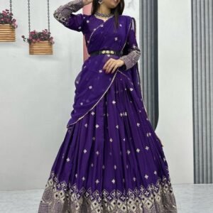 New Pretty Purple Designer Lehenga Choli With Duppata