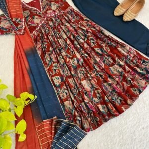 New Rakshabandhan Collection Naira Cut Kurti Pant Dupatta Set