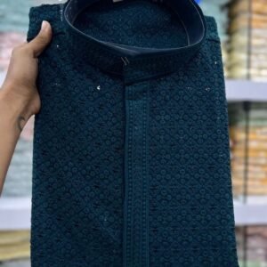 New Rayon Chikan Work Rama Kurta Pyjama