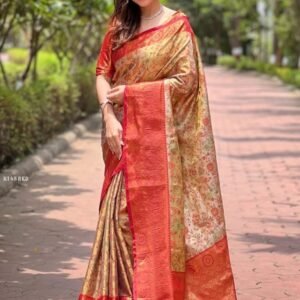 New Red Premium Silk Sarees With Zari Weaves Work