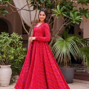 New Red Rayon Georgette 3 Piece Indo Western Suit