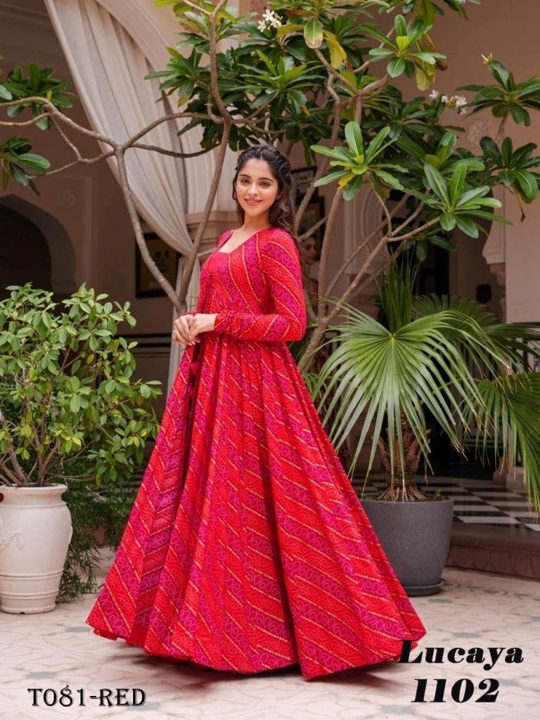 new red rayon georgette skirt 1718614574 New Red Rayon Georgette 3 Piece Indo Western Suit