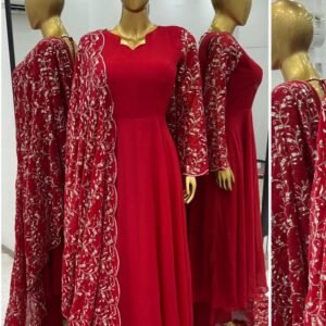 New Star Georgette Embroidered Gown