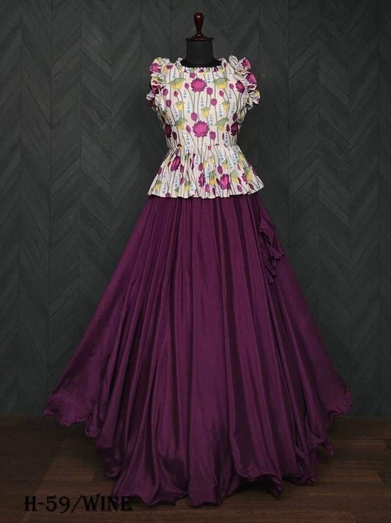 new trendy chinon wine crop to 1724329724 New Trendy Chinon Wine Crop Top Lehenga Choli