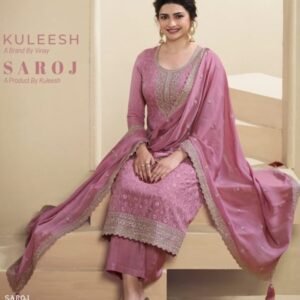 New Trendy Saroj Catalog Embroidery Kurti Pant Dupatta Set