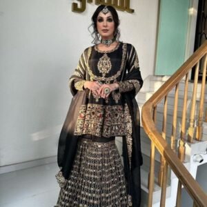 New Trendy Sequence And Thread Work Foux Georgette Pakistani Sharara Suits