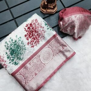 New Viscose Silk Onoin Saree With Zari Border