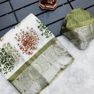 New Viscose Silk Sea Green Saree With Zari Border
