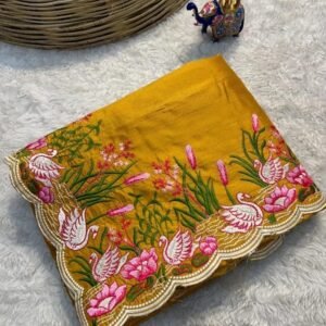 New Wedding Wear Gold Tussar Silk Saree