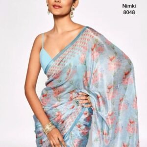 Nimki 9 Gray Pure Chinon Saree