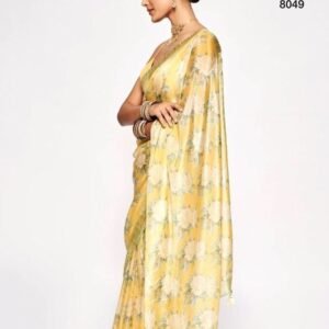 Nimki 9 Light Yellow Pure Chinon Saree