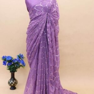 Niyati 3 Purple Georgette Sequence Work Saree
