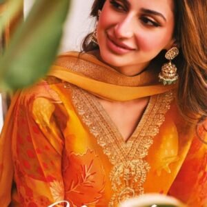 NUSRAT Catalog From S4u by Shivali Pure Organza Jacquard Kurta Pant Set