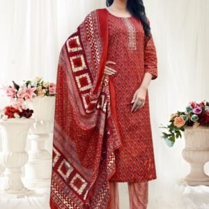Odhani Kajal style Designer Cotton Kurti pant set wth dupatta