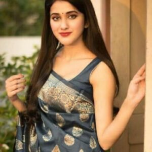 Offer Collection Grey Soft Lichi Silk Saree For Women