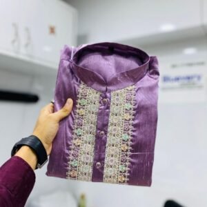Onion Aabhushan Silk Men Kurta With Payjama