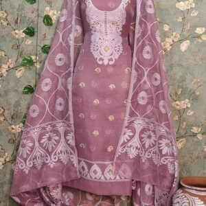 Onion Designer Dhakai Jamdani Dress Material