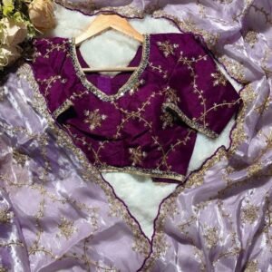 Onion Designer Sequence Work Pure Soft Jimmy Choo Silk Sarees