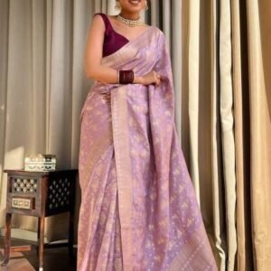 Onion Luxury Look Pure Banarasi Soft Silk Saree