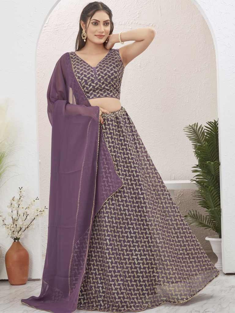 onion pink georgette readymade 1714555282 Onion Pink Georgette Readymade Sequence Lehenga Choli