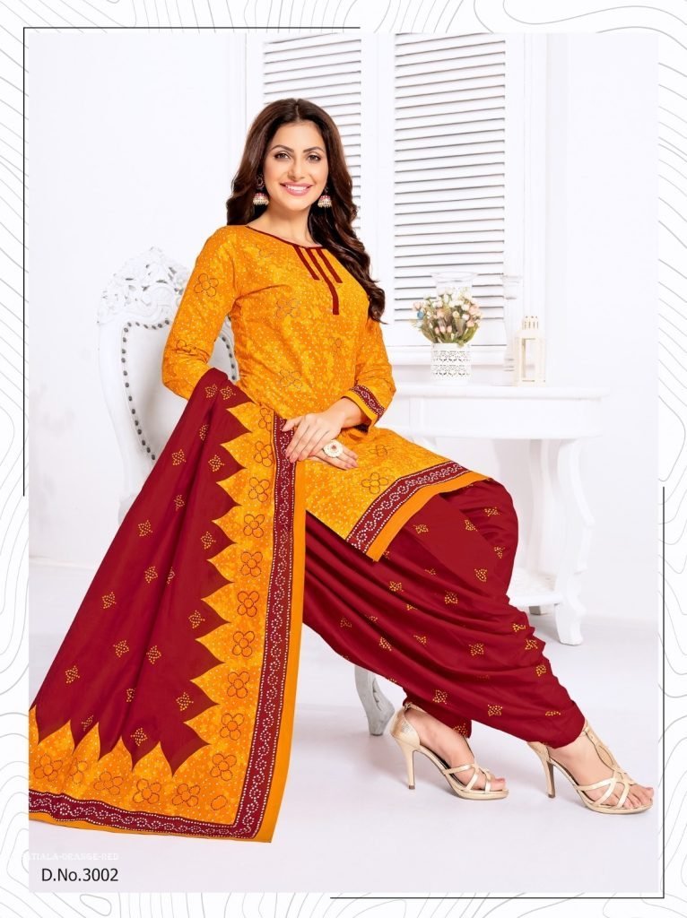orange and red pure cotton rea 1712058187 Orange And Red Pure Cotton Readymade Printed Patiala Suits
