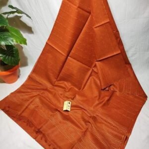 Orange Striped Kota Viscose Silk Saree
