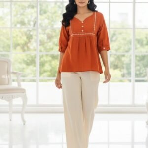 Ornage Soft Cotton Regular Wear Top