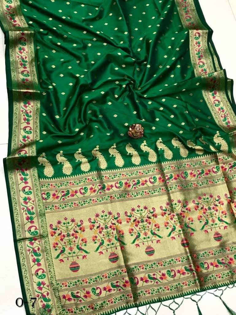 our new launching super soft k 1721643908 New Collection Super Soft Kasturi Green Silk Saree With Gold Zari Weaving