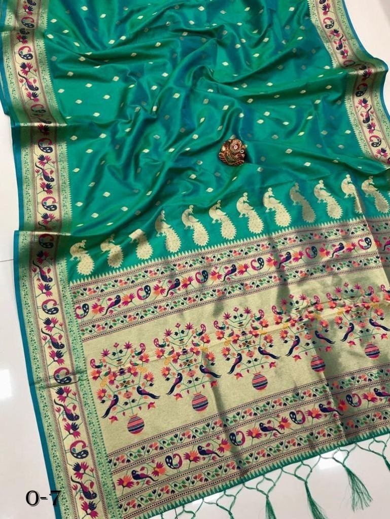 our new launching super soft k 1721645249 Designer Rama Green Soft Kasturi Silk Zari Weaving Saree
