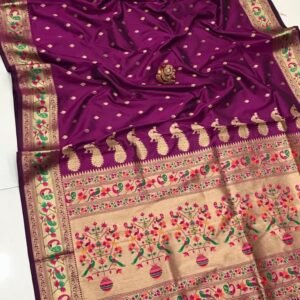 Launching Super Soft Kasturi Magenta Silk Saree With Gold Jari Weaving