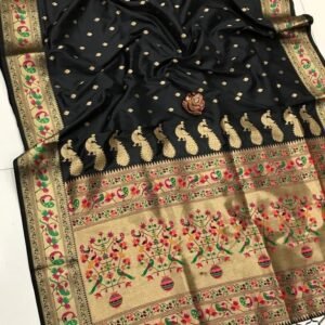 Fancy Black Soft Kasturi Silk Zari Weaving Saree