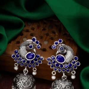 Oxidized Earrings Blue Peacock Set From Fab Funda