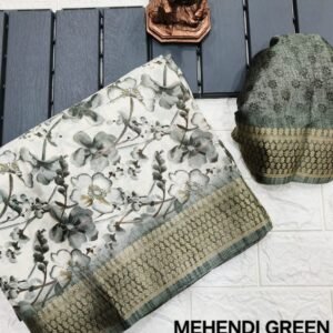 Padding Dola Vol 7 Mehendi Green Dola Silk Sarees