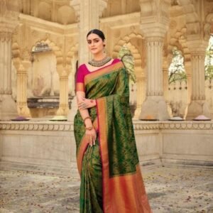 Pankh Brand Green Exclusive Banarasi Katan Silk Saree