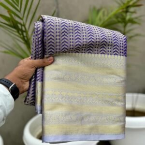Party Wear Banarasi Tissue Silk Lavender Saree