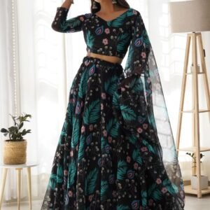 Party Wear Black Lehenga Choli With Dupatta
